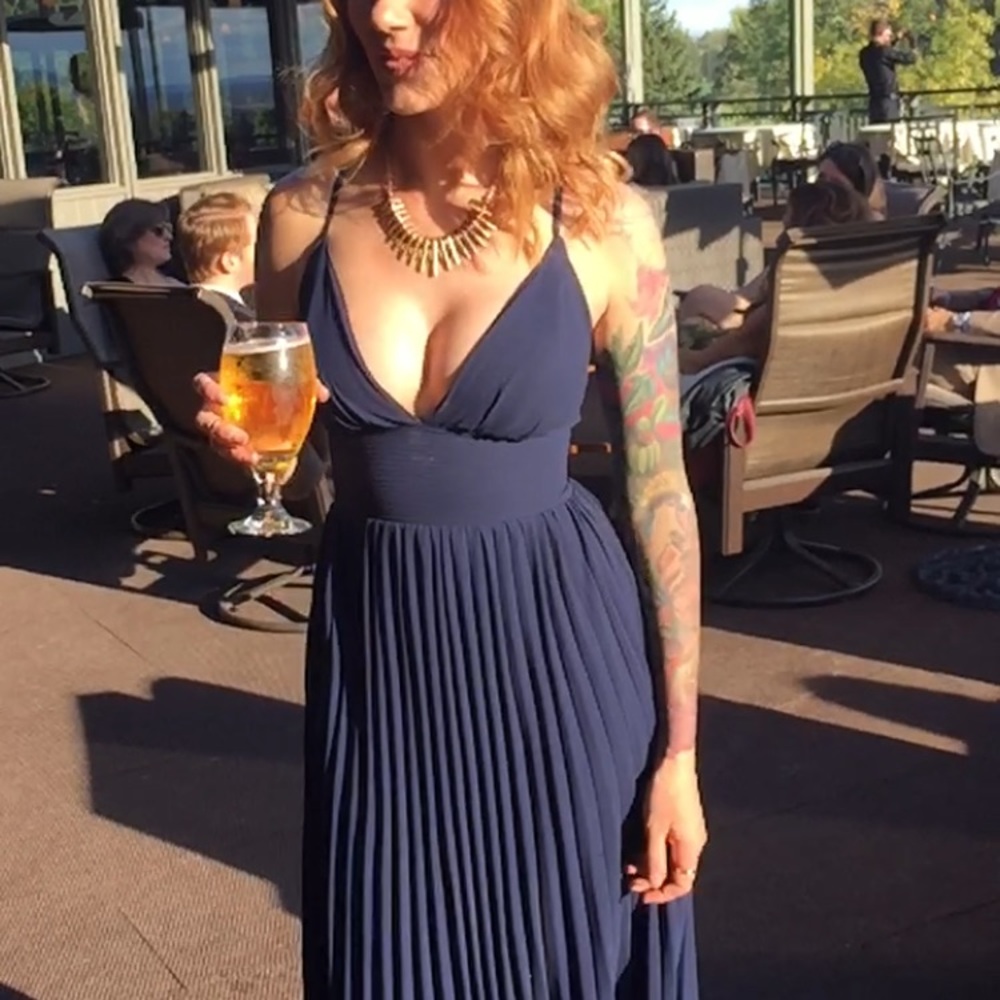 Lulu's Depths of My Love Baby blue pleated maxi